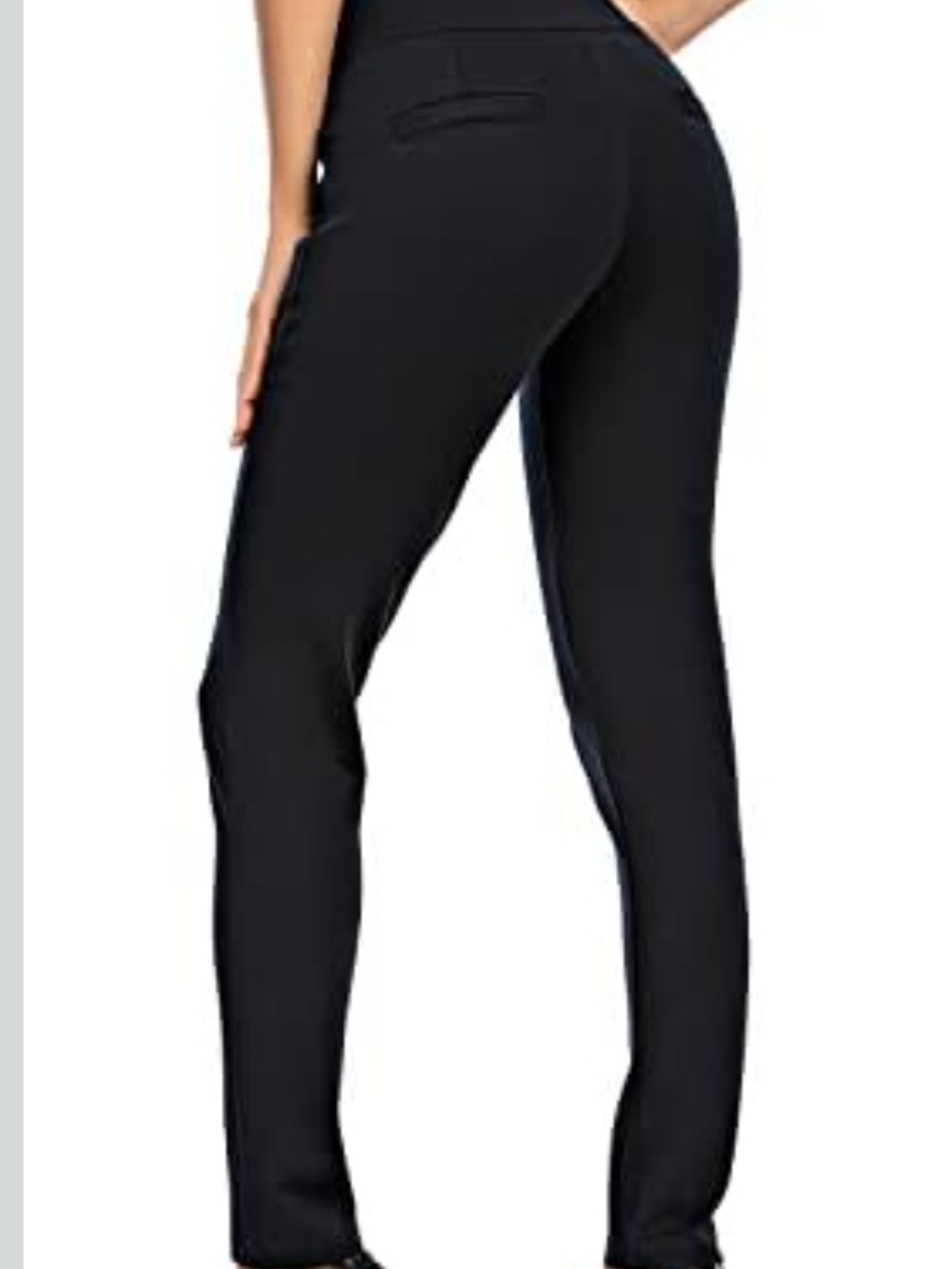 Women’s Black Skinny Ponte Pants with Stretch Waistband 2 Front Pockets SIZE 4 - Picture 2 of 13